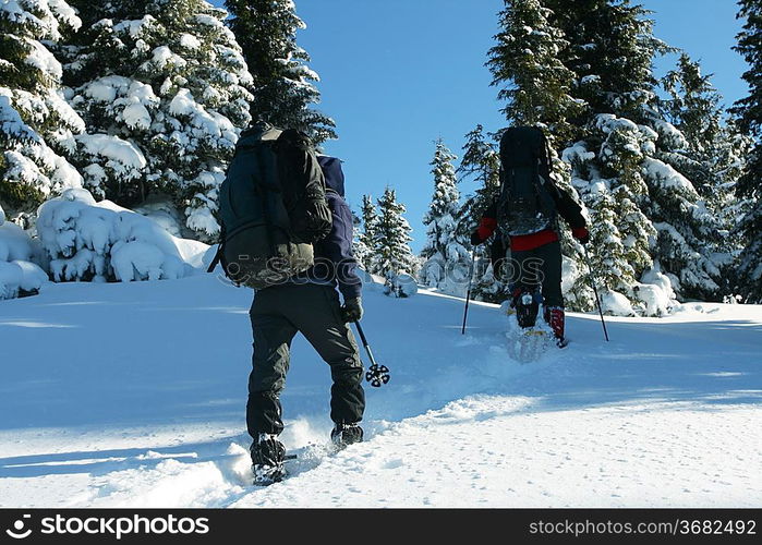 hiker in mountains