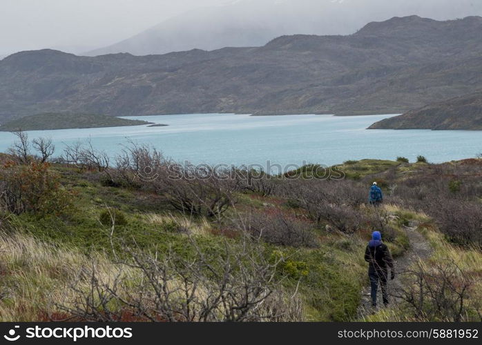 Hikers at W-Trek, French Valley, Torres del Paine National Park, Patagonia, Chile