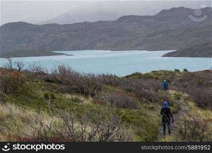 Hikers at W-Trek, French Valley, Torres del Paine National Park, Patagonia, Chile