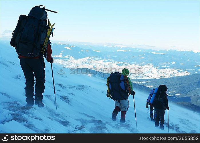 hikers in mountains