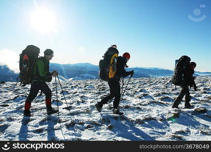 hikers in mountains