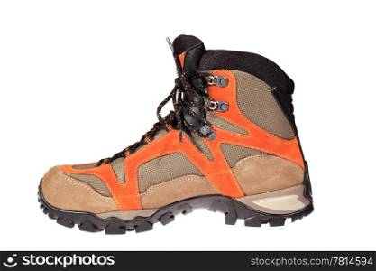 Hiking boot on the white background