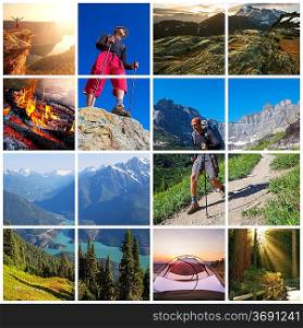 hiking collage