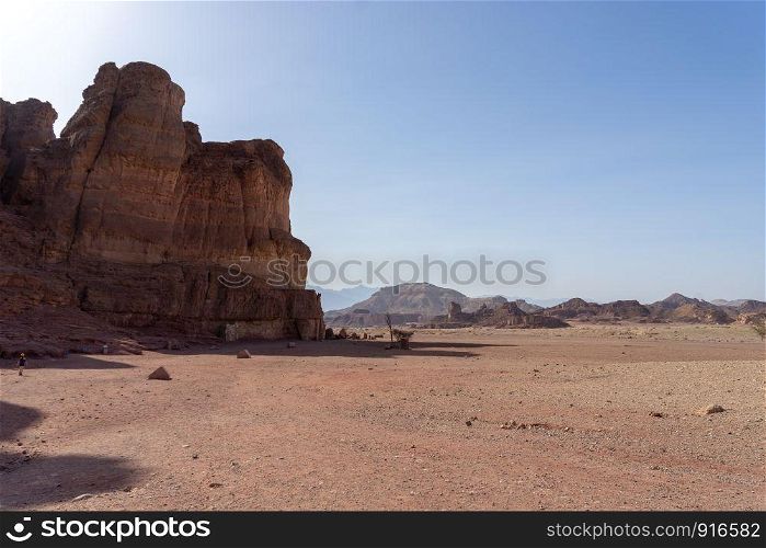 Hiking in desert nature landscape for health and vacation