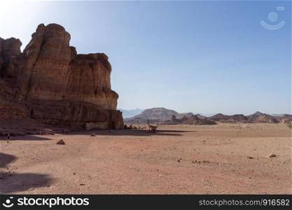 Hiking in desert nature landscape for health and vacation