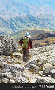 hiking in mountains