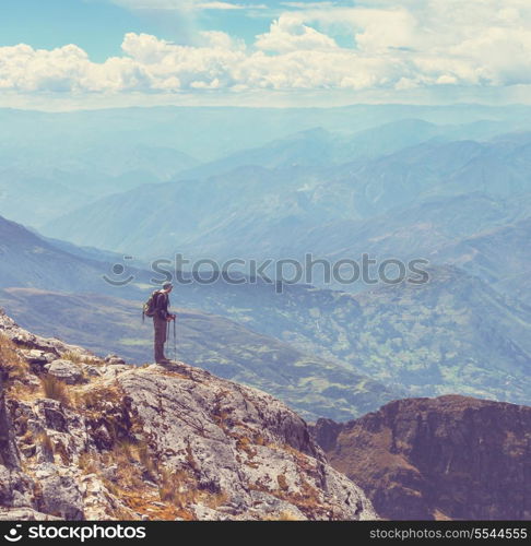 hiking in mountains