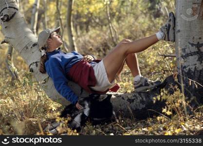 Hiking Woman Taking a Break