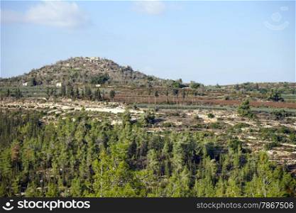 Hill in Judea mountain national park near Jerusalem, Israel