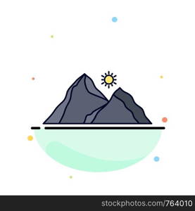 hill, landscape, nature, mountain, scene Flat Color Icon Vector