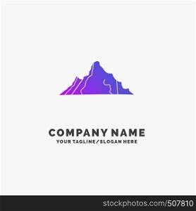 hill, landscape, nature, mountain, scene Purple Business Logo Template. Place for Tagline.. Vector EPS10 Abstract Template background
