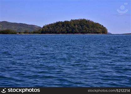 hill navigable froth lagoon and coastline in madagascar nosy be