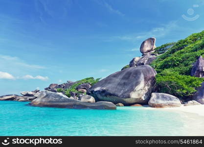 Hin Rue Bai landmark ,Similan Island , PhangNga Province Thailand