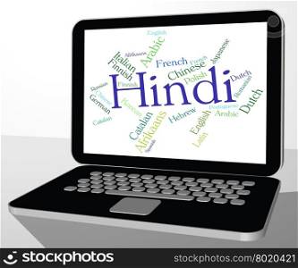 Hindi Language Indicating Translate Dialect And Words