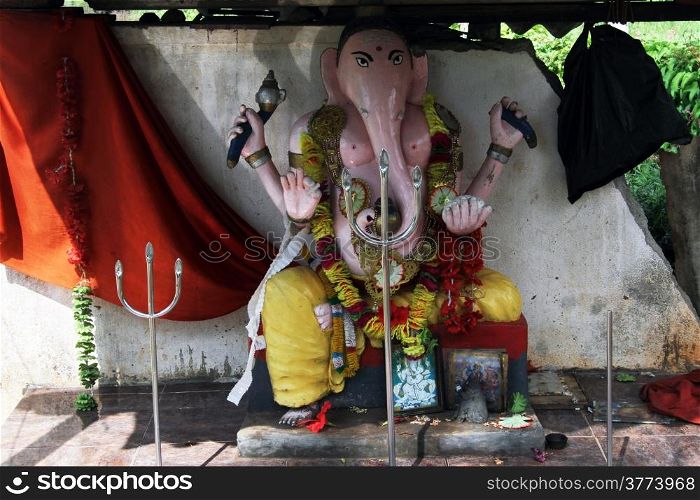 Hindu god Ganesha on the shrine, Sri Lanka