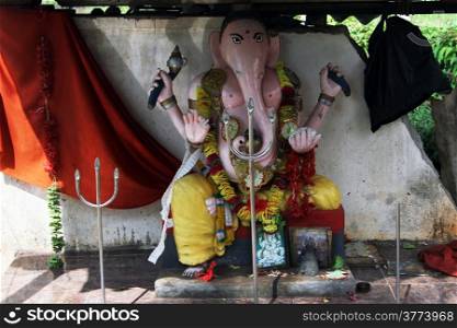 Hindu god Ganesha on the shrine, Sri Lanka