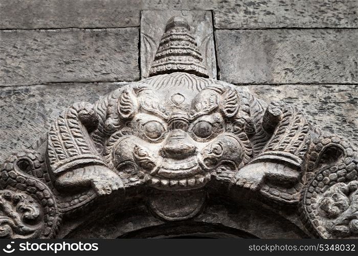 Hindu monster, decoration on Pashupatinath temple, Kathmandu