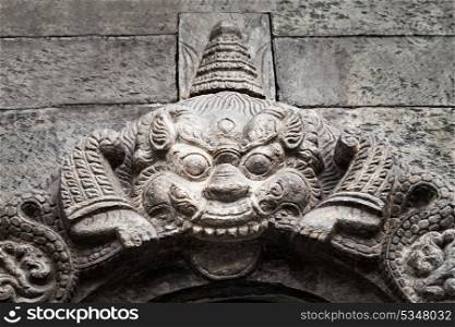 Hindu monster, decoration on Pashupatinath temple, Kathmandu