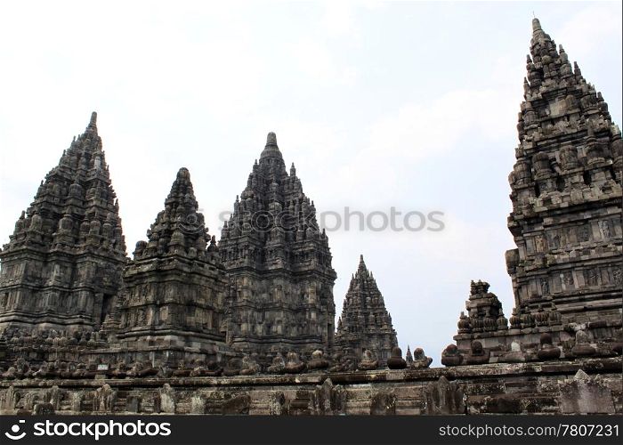 Hindu stone temples in Prambanan, Jawa, Indonesia