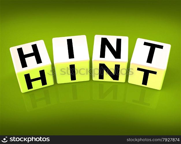 Hint Blocks Representing Suggestion Clue or Assistance