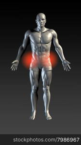 Hip Injury with Red Glow on Area Series