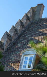 Hipped roof in Obernai, Alsace, France