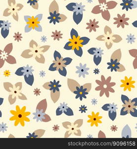 Hippie flowers boho seamless background. floral retro pattern