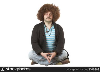Hippie meditating