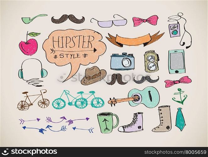 Hipster style icons set for retro design