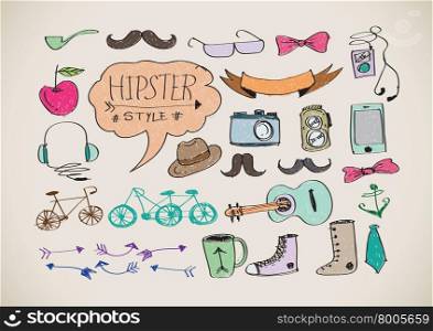 Hipster style icons set for retro design