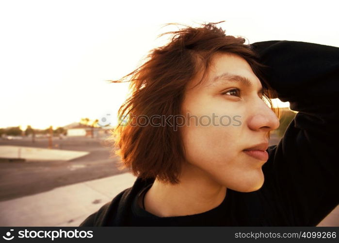 Hisopanic young man in afternoon light