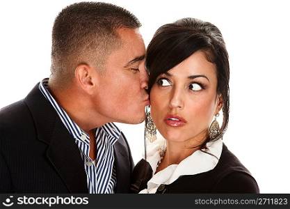 Hispanic Couple Kissing