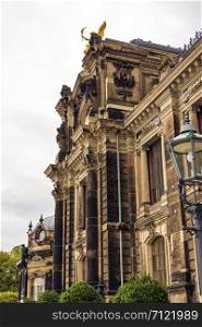 Historic buildings at Bruhl Terrasse in Dresden. Germany.. Historic buildings at Bruhl Terrasse in Dresden