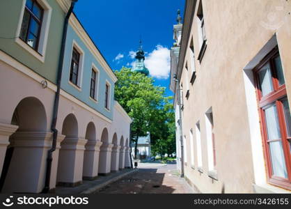 Historic buildings in the Old Town. Zamosc, Poland