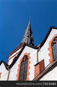 Historic church tower of Ediger-Eller Mosel.. Historic church tower of Ediger-Eller Mosel