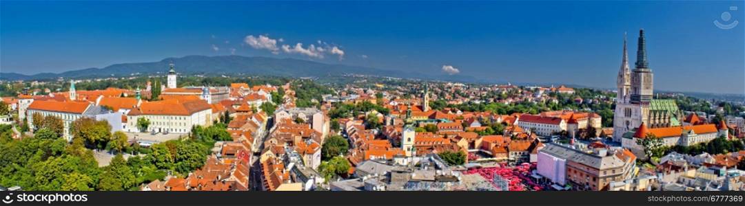 Historic city of Zagreb panoramic view, Croatia