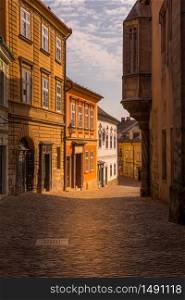 Historic houses and streets in the center of Kutna Hora in the Czech Republic, Europe. UNESCO World Heritage Site.