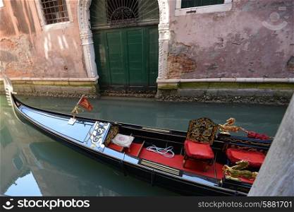 Historic houses, canals and lagoon in Venice