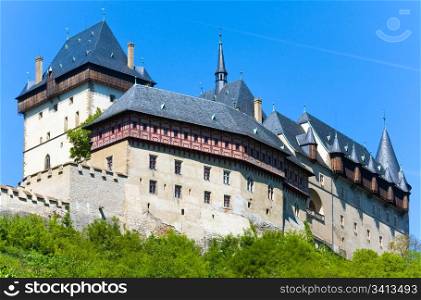 Historic medieval Karlstejn Castle in Czech Republic (Bohemia, near Prague )