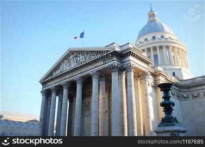 Historic Pantheon in the Quartier Latin district in Paris, France .. Historic Pantheon in the Quartier Latin district in Paris, France