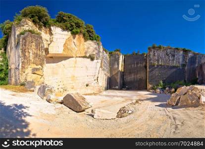 Historic Roman quarry Cave Romanae in Vinkuran view, Istria region of Croatia