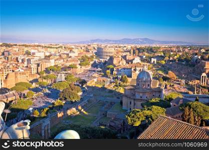 Historic Rome aerial cityscape view, capital of Italy