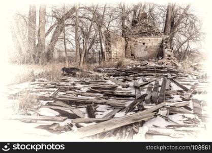 historic site of Strauss Cabin in Fort Collins, Colorado, destroyed by arsonists in May of 1999