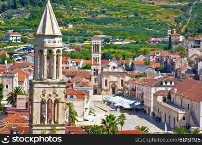 Historic town of Hvar stone architecture in Dalmatia, Croatia