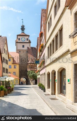 Historic town of Rothenburg ob der Tauber, Franconia, Bavaria, Germany
