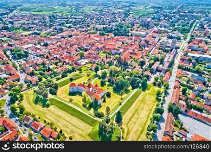 Historic town of Varazdin aerial view, northern Croatia