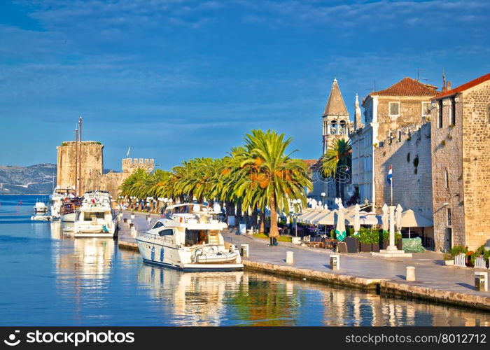 Historic Trogir waterfront architecture view, Dalmatia, Croatia