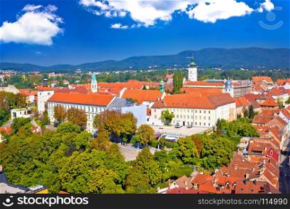 Historic upper town of Zagreb view from above, capital of Croatia