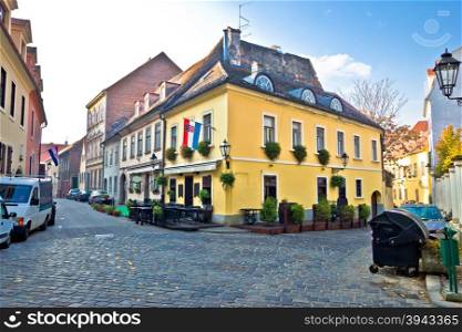 Historic Upper Zagreb street view, capital of Croatia
