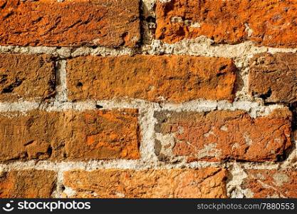 historic wall of red bricks